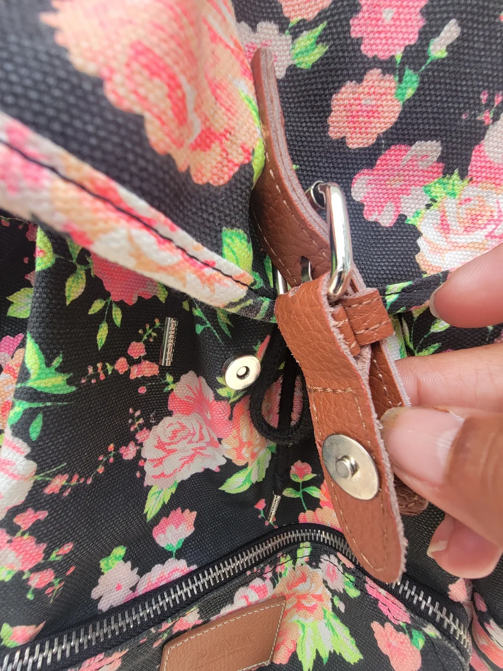PINK Victoria's Secret Floral Backpack Y2K Canvas back to School